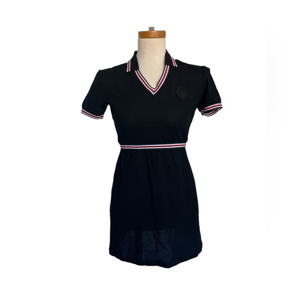 Vintage Equestrian Gucci Black Emblem Web Accent Dress - Picture 1 of 13